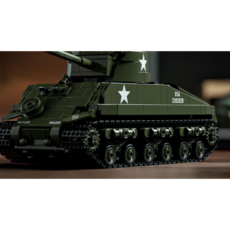 Nifeliz NF10313 Sherman Military Tank Xếp hình lắp ráp ghép mô hình Xe tăng M4 Sherman
