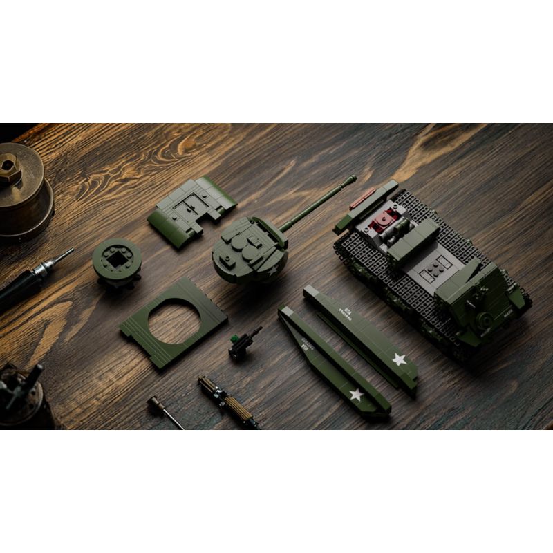Nifeliz NF10313 Sherman Military Tank Xếp hình lắp ráp ghép mô hình Xe tăng M4 Sherman