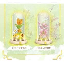 WOMA C2015 Eternal Flower Xếp hình lắp ráp ghép mô hình Ngôn ngữ hoa đèn đêm: Bai Lingxiang Ning