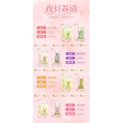 WOMA C2016 Eternal Flower Xếp hình lắp ráp ghép mô hình Ngôn ngữ hoa đèn đêm: Hoa hồng tím nở mãi