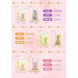 WOMA C2016 Eternal Flower Xếp hình lắp ráp ghép mô hình Ngôn ngữ hoa đèn đêm: Hoa hồng tím nở mãi