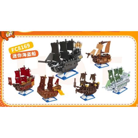 Forange FC8169 Xếp hình lắp ráp ghép mô hình Mô hình tàu cướp biển mini 6