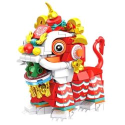 Forange FC8615 Fun Moving Yura Lion Dance Xếp hình lắp ráp ghép mô hình múa sư tử Yola