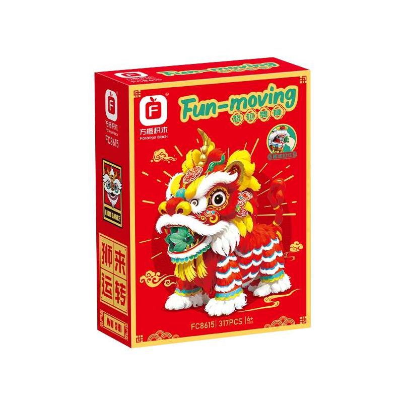 Forange FC8615 Fun Moving Yura Lion Dance Xếp hình lắp ráp ghép mô hình múa sư tử Yola
