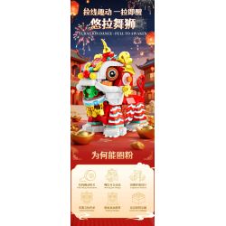 Forange FC8615 Fun Moving Yura Lion Dance Xếp hình lắp ráp ghép mô hình múa sư tử Yola