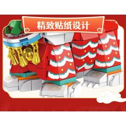 Forange FC8615 Fun Moving Yura Lion Dance Xếp hình lắp ráp ghép mô hình múa sư tử Yola