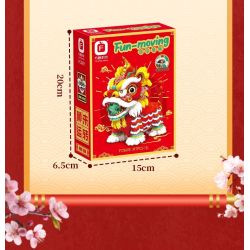 Forange FC8615 Fun Moving Yura Lion Dance Xếp hình lắp ráp ghép mô hình múa sư tử Yola