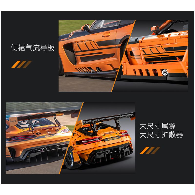 CaDA DoubleE C64008 Mercedes-AMG GT3 Xếp hình lắp ráp ghép mô hình Mercedes Benz AMG GT3