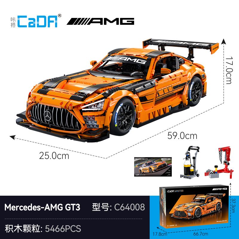CaDA DoubleE C64008 Mercedes-AMG GT3 Xếp hình lắp ráp ghép mô hình Mercedes Benz AMG GT3