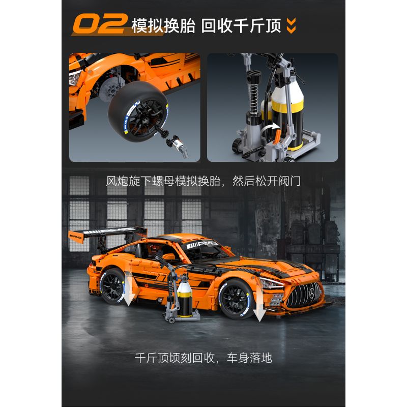 CaDA DoubleE C64008 Mercedes-AMG GT3 Xếp hình lắp ráp ghép mô hình Mercedes Benz AMG GT3