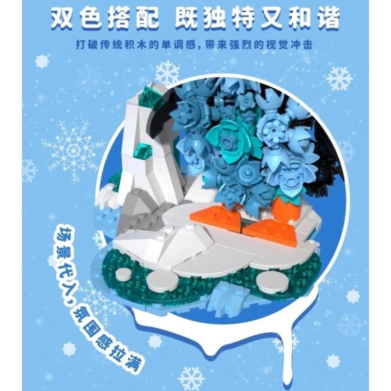 iambrick 31105 IceBloom Penguin Xếp hình lắp ráp ghép mô hình Chim cánh cụt hoa băng