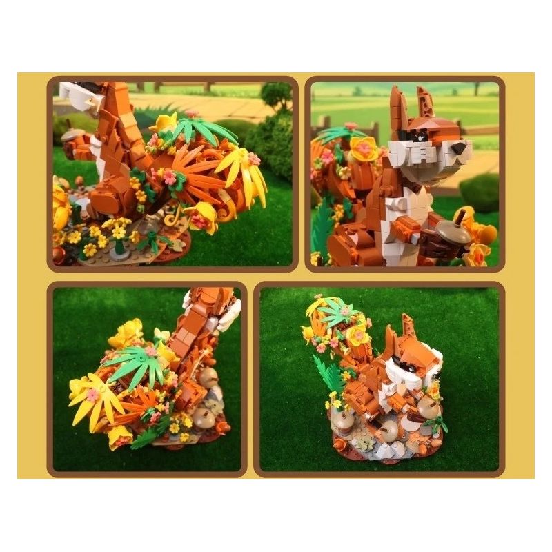 iambrick 31107 SquiRose Xếp hình lắp ráp ghép mô hình cây thông hoa hồng