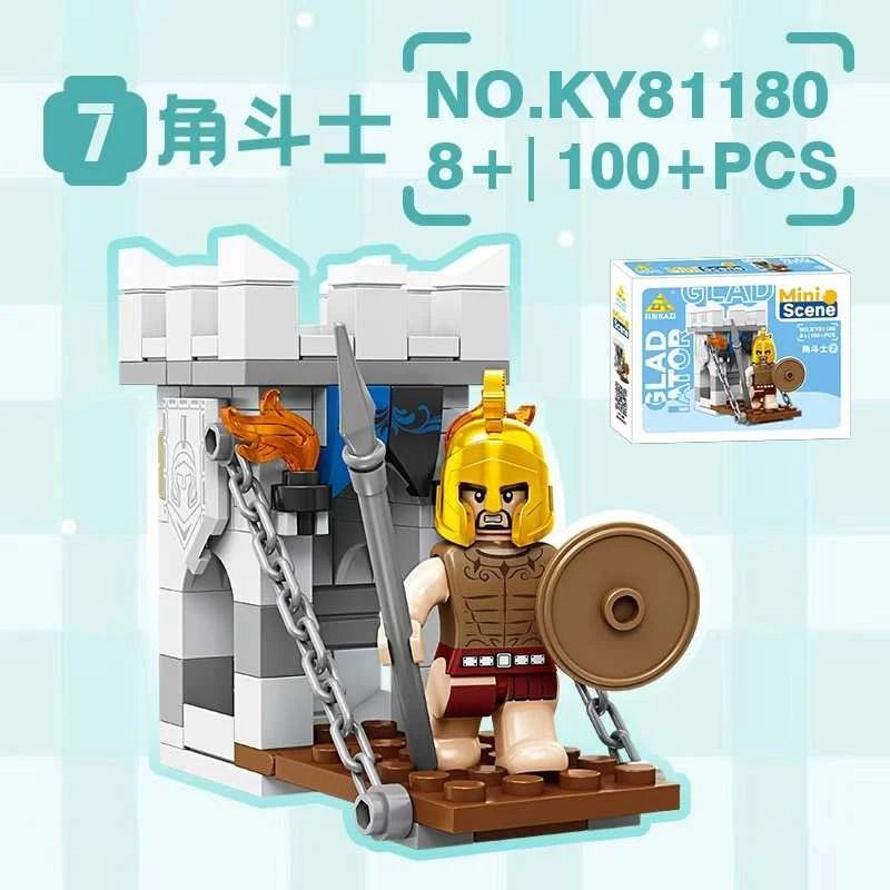 KAZI GBL BOZHI KY81180 Mini Scene Xếp hình lắp ráp ghép mô hình 8 cảnh nhỏ lịch sử: pharaoh, phòng tập võ thuật, ma cà rồng, cướp biển, thang máy trượt tuyết, bờ biển, đấu sĩ, cửa hàng Mexico