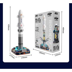 JAKI CK017 Long March 9 Rocket Xếp hình lắp ráp ghép mô hình Tên lửa Bình Minh Trường Chinh 9 tháng 3