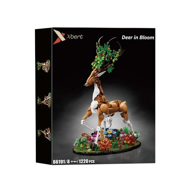 Xbert 66191 Deer In Bloom A Floral Fantasy Xếp hình lắp ráp ghép mô hình Nai sừng tấm