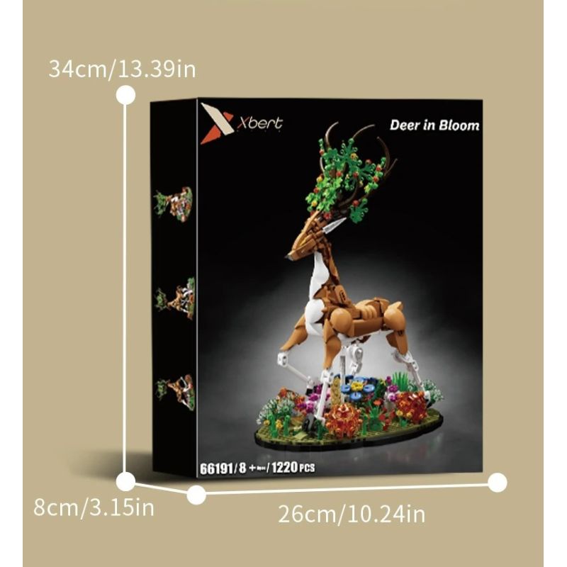 Xbert 66191 Deer In Bloom A Floral Fantasy Xếp hình lắp ráp ghép mô hình Nai sừng tấm