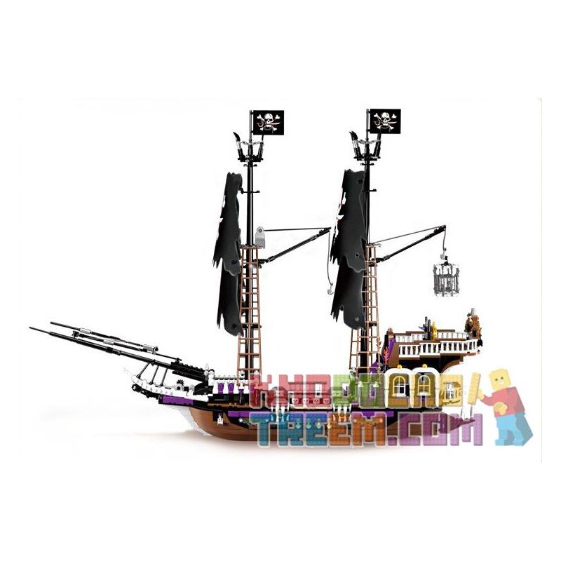 Enlighten 1313 Qman 1313 non  THUYỀN CƯỚP BIỂN ĐEN bộ đồ chơi xếp lắp ráp ghép mô hình Pirates Of The Caribbean LEGENDARY PIRATES Cướp Biển Vùng Caribe 1513 khối