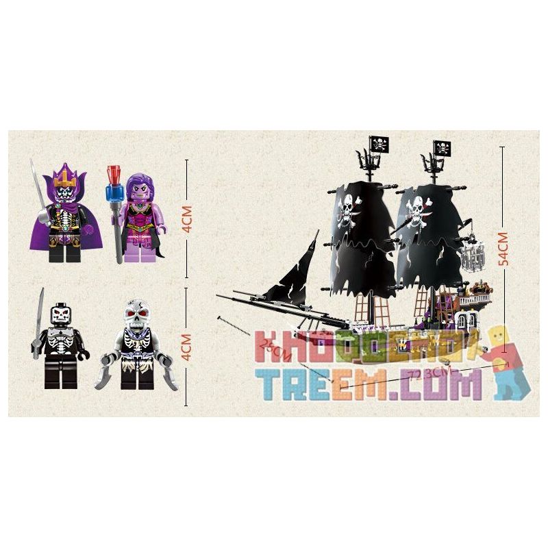 Enlighten 1313 Qman 1313 non  THUYỀN CƯỚP BIỂN ĐEN bộ đồ chơi xếp lắp ráp ghép mô hình Pirates Of The Caribbean LEGENDARY PIRATES Cướp Biển Vùng Caribe 1513 khối