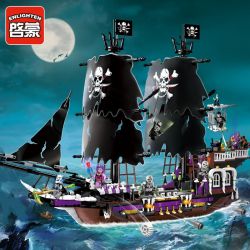 Enlighten 1313 Qman 1313 non  THUYỀN CƯỚP BIỂN ĐEN bộ đồ chơi xếp lắp ráp ghép mô hình Pirates Of The Caribbean LEGENDARY PIRATES Cướp Biển Vùng Caribe 1513 khối
