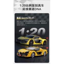 CaDA DoubleE C51094 Xếp hình lắp ráp ghép mô hình Renault SportRS.01 phiên bản điều khiển từ xa hai chế độ được lập trình 1:20