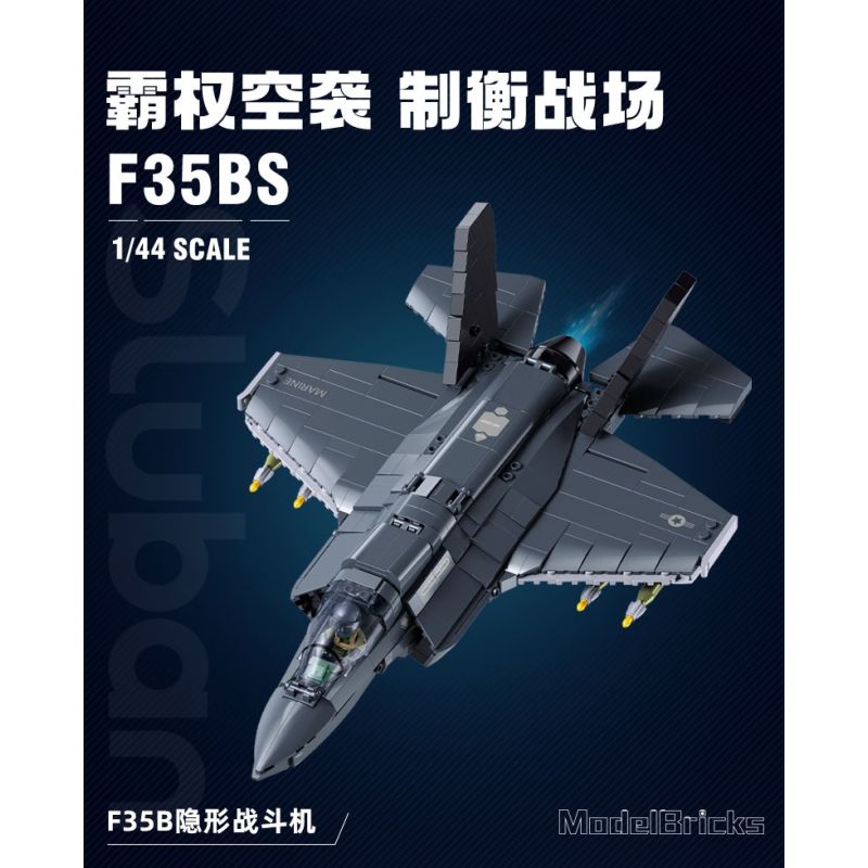 Sluban M38-B1361 Xếp hình lắp ráp ghép mô hình Vua mô hình sản phẩm: Tiêm kích tàng hình F35B 1:44