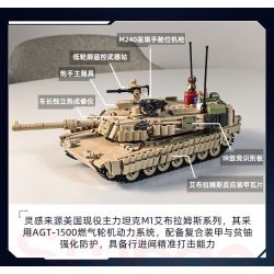 Sluban M38-B1365 Xếp hình lắp ráp ghép mô hình Vua mô hình sản phẩm: xe tăng chiến đấu chủ lực M1A2 Abram 1:35