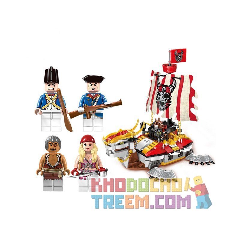 Enlighten 1312 Qman 1312 non  CHIẾN THUYỀN RỒNG CỦA CƯỚP BIỂN bộ đồ chơi xếp lắp ráp ghép mô hình Pirates Of The Caribbean LEGENDARY PIRATES Cướp Biển Vùng Caribe 464 khối