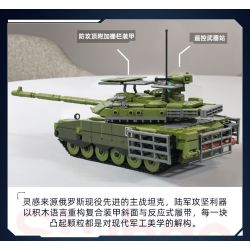 Sluban M38-B1377 Xếp hình lắp ráp ghép mô hình Vua mô hình sản phẩm: Xe tăng chiến đấu chủ lực đột phá T-90M-S 1:35