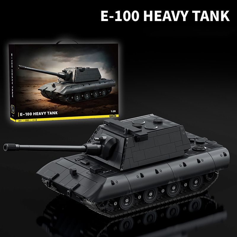 12GO 97019 E-100 Heavy Tank Xếp hình lắp ráp ghép mô hình Xe tăng hạng nặng E-100 1:28