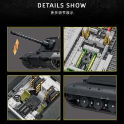 12GO 97019 E-100 Heavy Tank Xếp hình lắp ráp ghép mô hình Xe tăng hạng nặng E-100 1:28