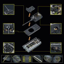 12GO 97019 E-100 Heavy Tank Xếp hình lắp ráp ghép mô hình Xe tăng hạng nặng E-100 1:28