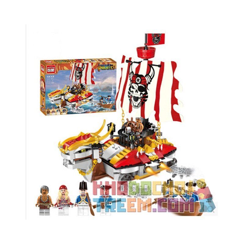 Enlighten 1312 Qman 1312 non  CHIẾN THUYỀN RỒNG CỦA CƯỚP BIỂN bộ đồ chơi xếp lắp ráp ghép mô hình Pirates Of The Caribbean LEGENDARY PIRATES Cướp Biển Vùng Caribe 464 khối