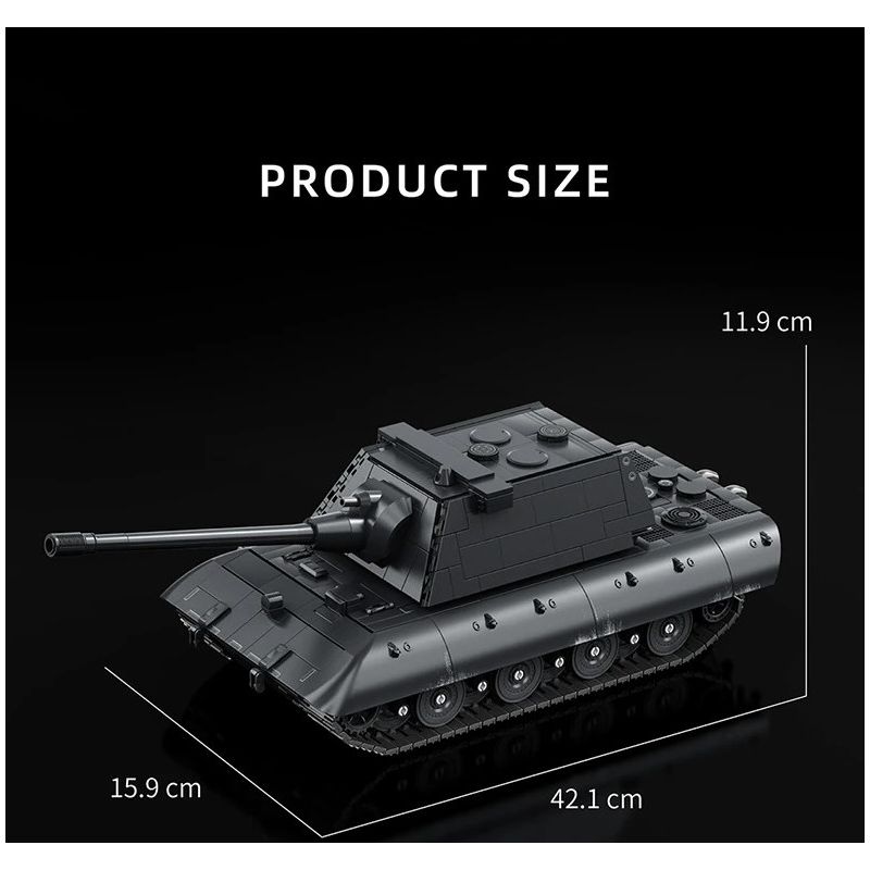 12GO 97019 E-100 Heavy Tank Xếp hình lắp ráp ghép mô hình Xe tăng hạng nặng E-100 1:28