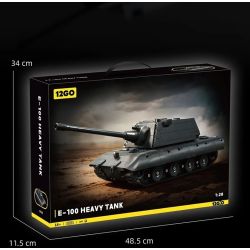 12GO 97019 E-100 Heavy Tank Xếp hình lắp ráp ghép mô hình Xe tăng hạng nặng E-100 1:28