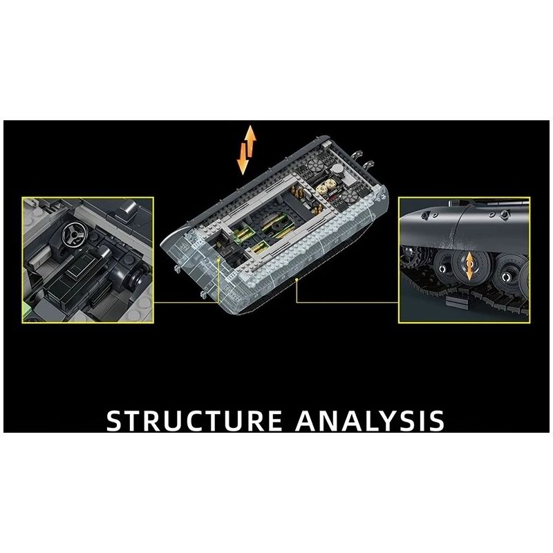 12GO 97019 E-100 Heavy Tank Xếp hình lắp ráp ghép mô hình Xe tăng hạng nặng E-100 1:28