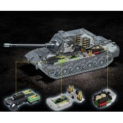 12GO 97019 E-100 Heavy Tank Xếp hình lắp ráp ghép mô hình Xe tăng hạng nặng E-100 1:28