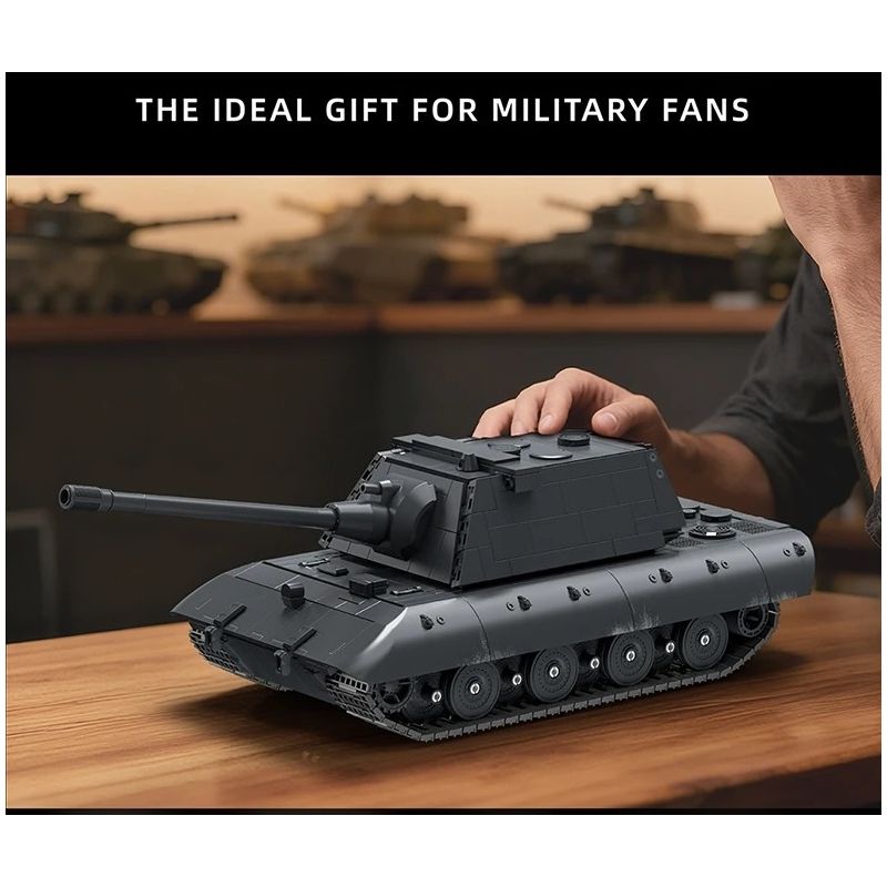 12GO 97019 E-100 Heavy Tank Xếp hình lắp ráp ghép mô hình Xe tăng hạng nặng E-100 1:28