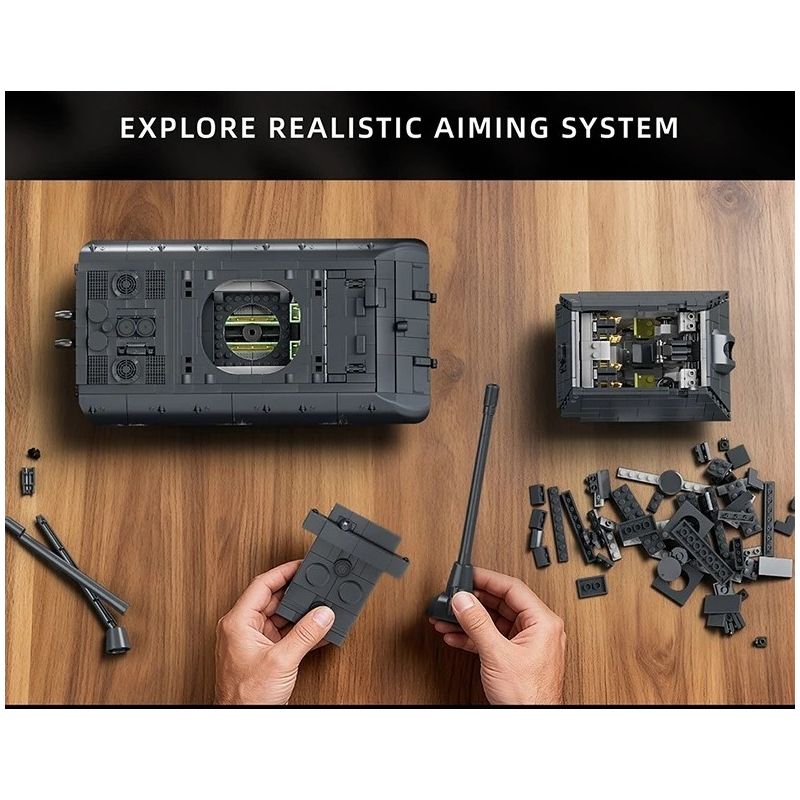 12GO 97019 E-100 Heavy Tank Xếp hình lắp ráp ghép mô hình Xe tăng hạng nặng E-100 1:28