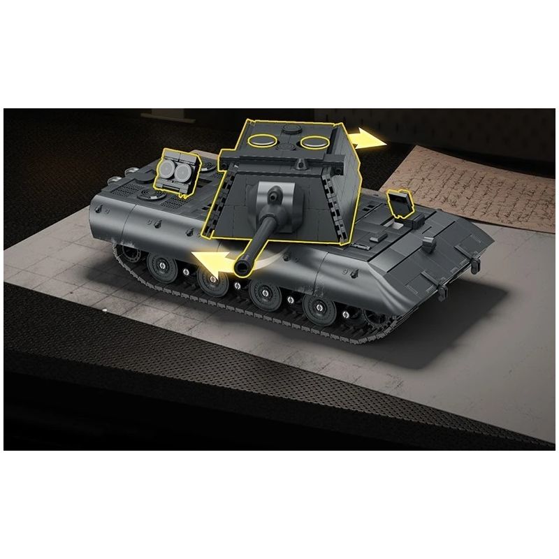 12GO 97019 E-100 Heavy Tank Xếp hình lắp ráp ghép mô hình Xe tăng hạng nặng E-100 1:28