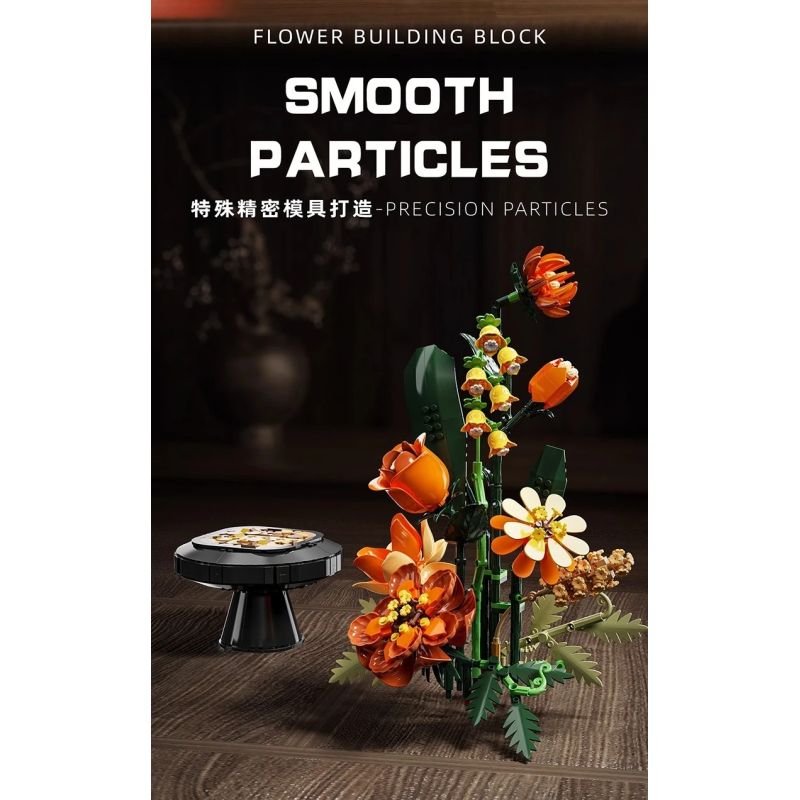 Beautiful and 13112 Morandi Xếp hình lắp ráp ghép mô hình Bó hoa Morandi