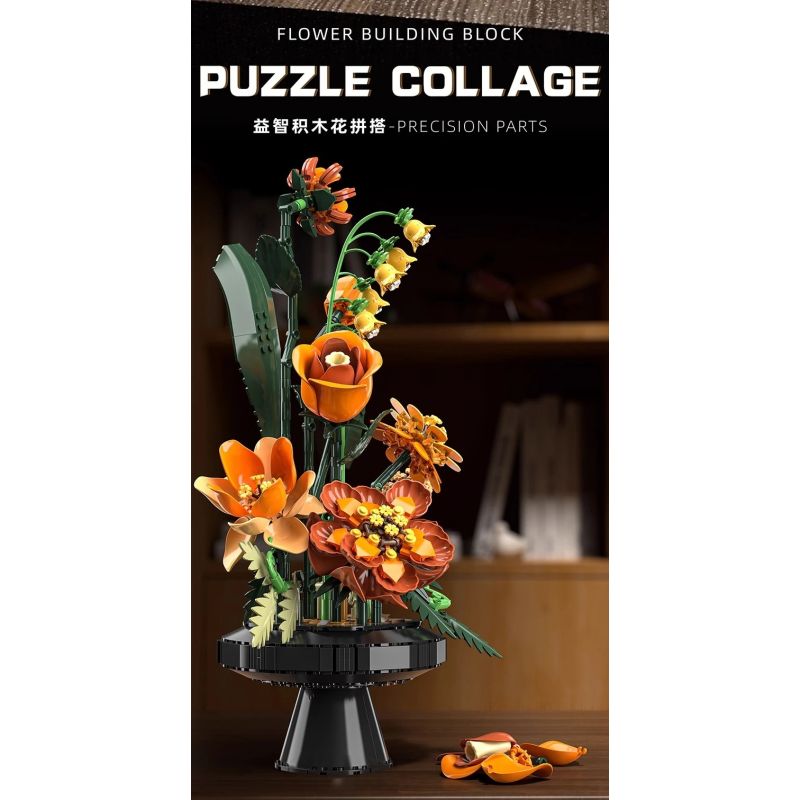 Beautiful and 13112 Morandi Xếp hình lắp ráp ghép mô hình Bó hoa Morandi