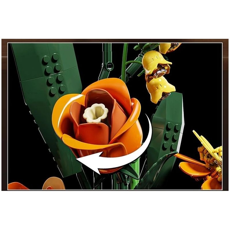 Beautiful and 13112 Morandi Xếp hình lắp ráp ghép mô hình Bó hoa Morandi