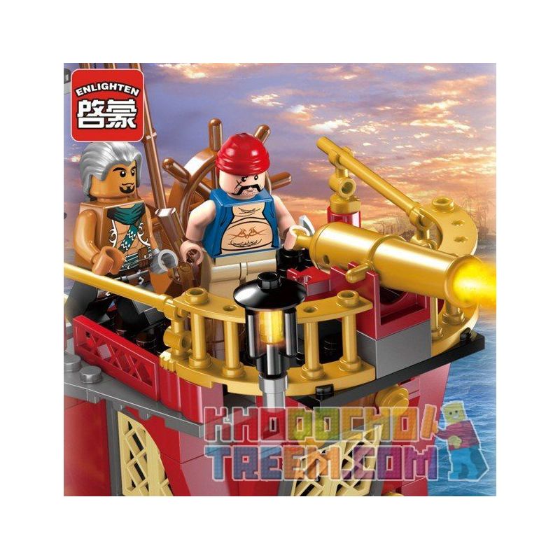 Enlighten 1311 Qman 1311 non  THUYỀN CƯỚP BIỂN BẠCH TUỘC bộ đồ chơi xếp lắp ráp ghép mô hình Pirates Of The Caribbean Cướp Biển Vùng Caribe 368 khối