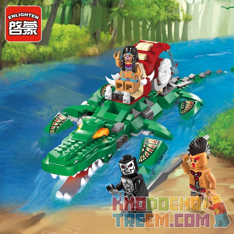 Enlighten 1310 Qman 1310 non  XUỒNG MÁY CÁ SẤU bộ đồ chơi xếp lắp ráp ghép mô hình Pirates Of The Caribbean LEGENDARY PIRATES Cướp Biển Vùng Caribe 538 khối