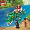Enlighten 1310 Qman 1310 non  XUỒNG MÁY CÁ SẤU bộ đồ chơi xếp lắp ráp ghép mô hình Pirates Of The Caribbean LEGENDARY PIRATES Cướp Biển Vùng Caribe 538 khối