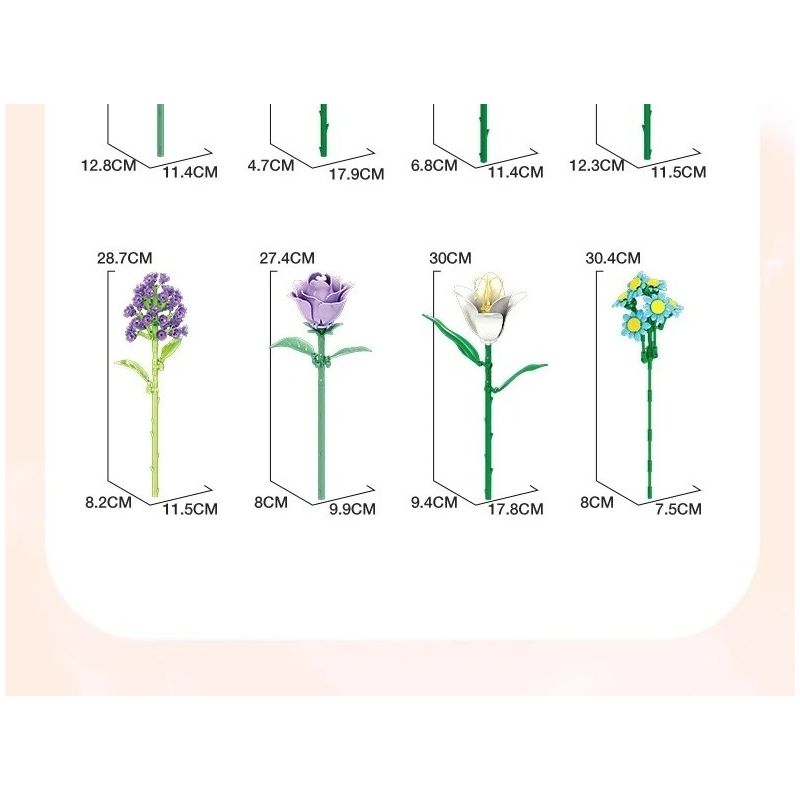 WOMA 11543 Xếp hình lắp ráp ghép mô hình Bó hoa 12 kiểu