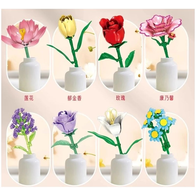 WOMA 11543 Xếp hình lắp ráp ghép mô hình Bó hoa 12 kiểu