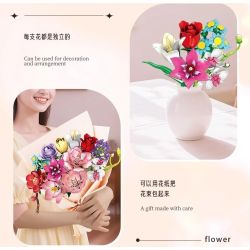 WOMA 11543 Xếp hình lắp ráp ghép mô hình Bó hoa 12 kiểu