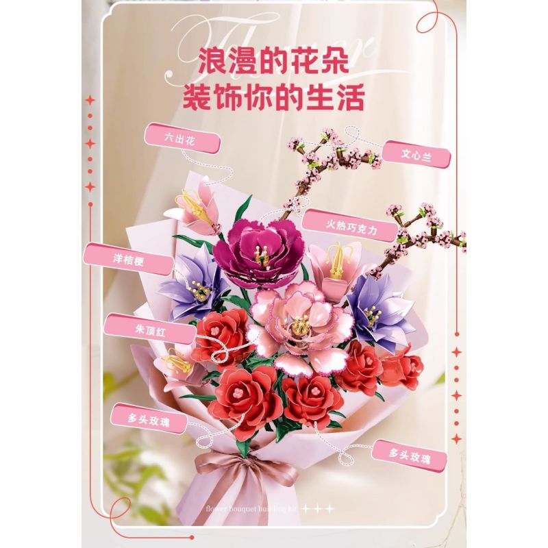 WOMA 11309 Xếp hình lắp ráp ghép mô hình bó hoa