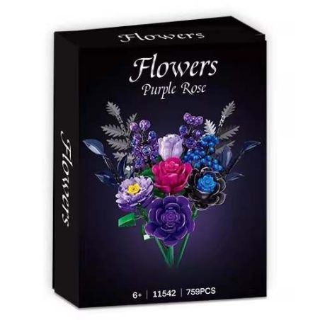 WOMA 15421 Purple Rose Xếp hình lắp ráp ghép mô hình Bó hoa hồng tím